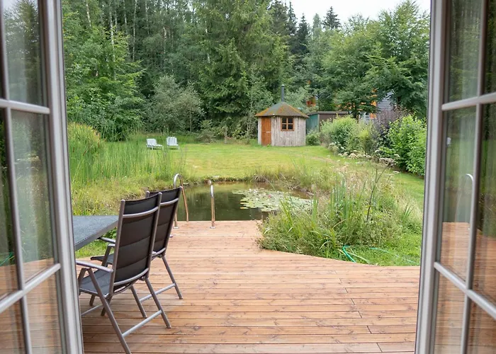 Schwedenhaus Rhoen Mit Sauna Und Schwimmteich Hilders