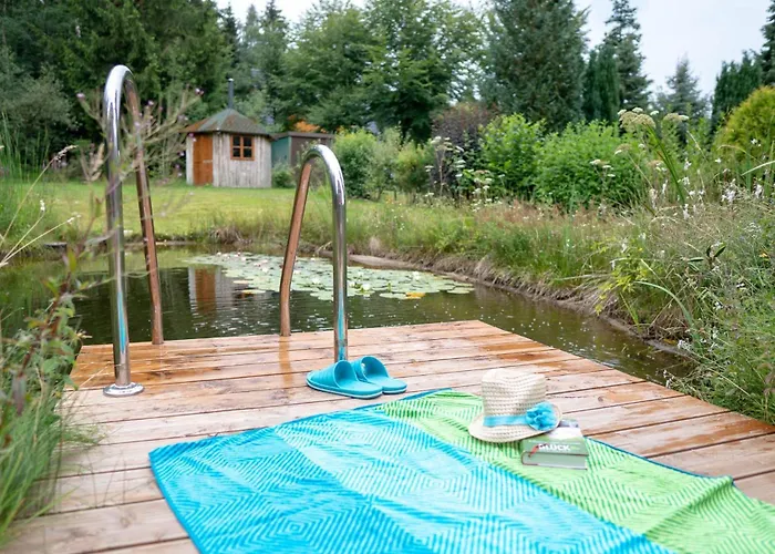 Schwedenhaus Rhoen Mit Sauna Und Schwimmteich * Hilders
